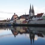 View of the Danube's south bank in Regensburg