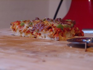 slice of pan pizza