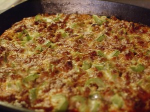 pan pizza in the pan